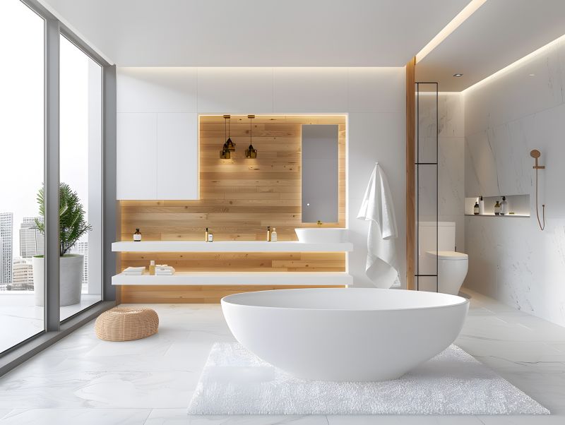 Elegant White Acrylic Bathtub